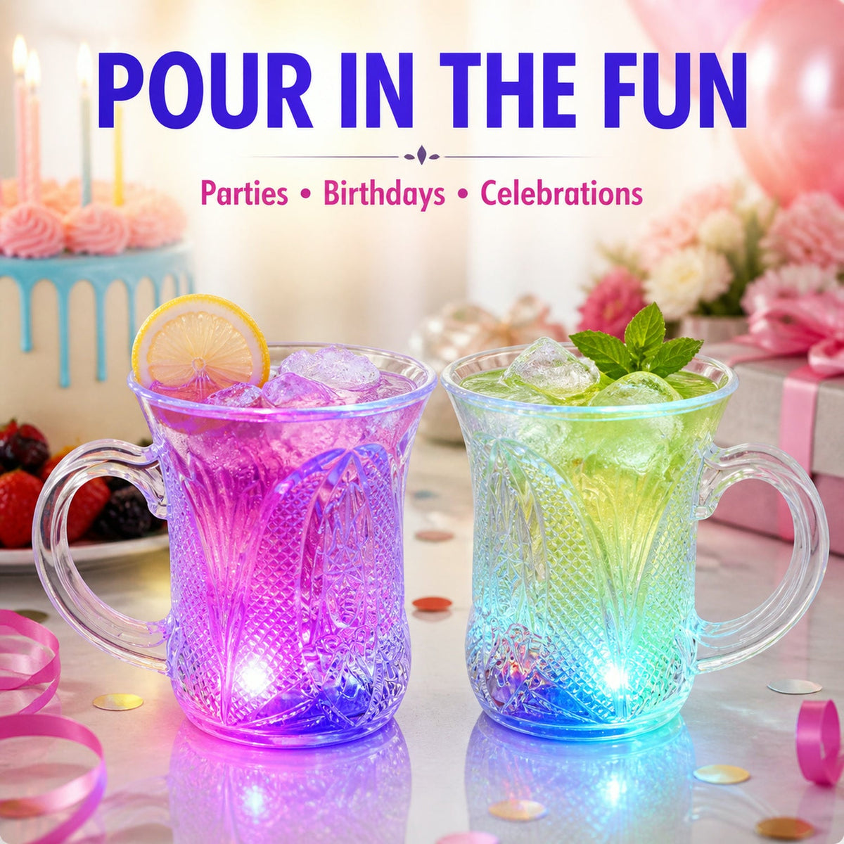 LED Party Cups – Flashing Water-Activated Glasses – view 6