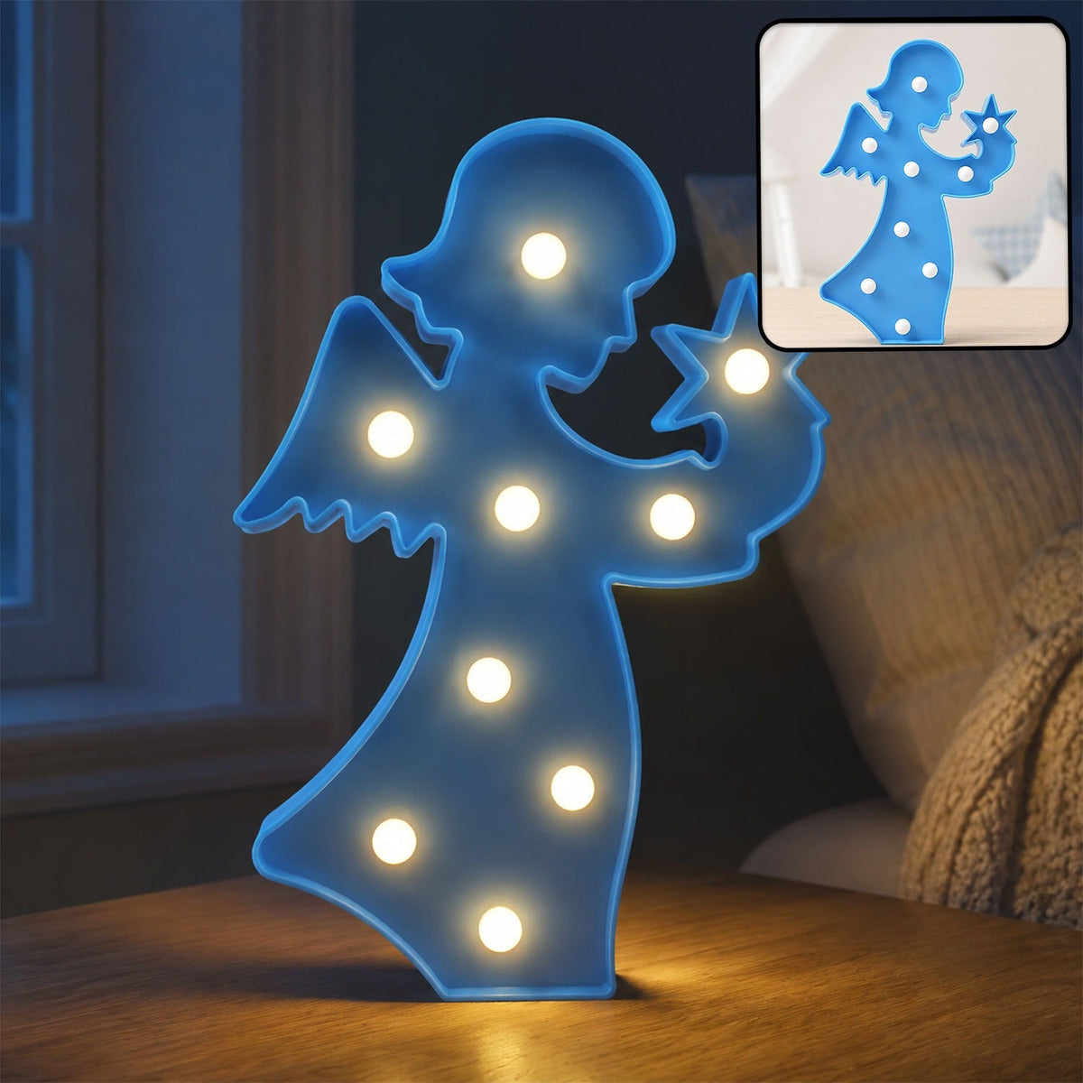 LED Angel Night Light – Battery Operated Room Decor