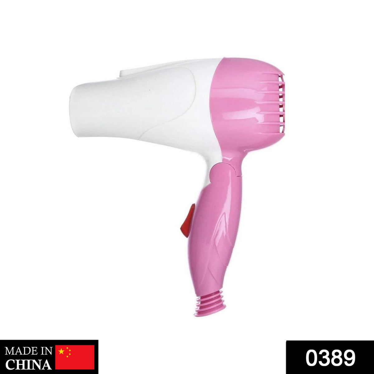 Folding Hair Dryer – 2 Speed Control & Compact – side view