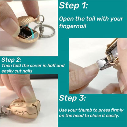 Keychain Nail Clipper – Portable Stainless Steel with File – detail view
