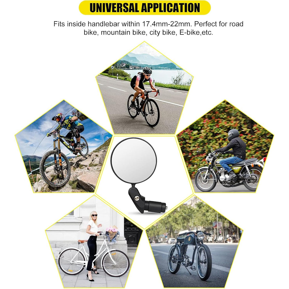Bar End Bike Mirror – Universal Fit, 360° Rotatable – view 6