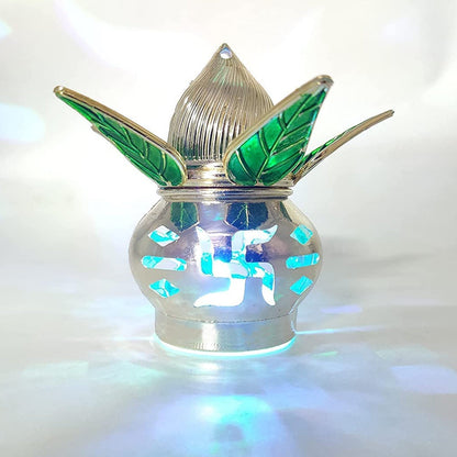 LED Kalash – Gold Plated, Multicolor Light for Pooja – view 7