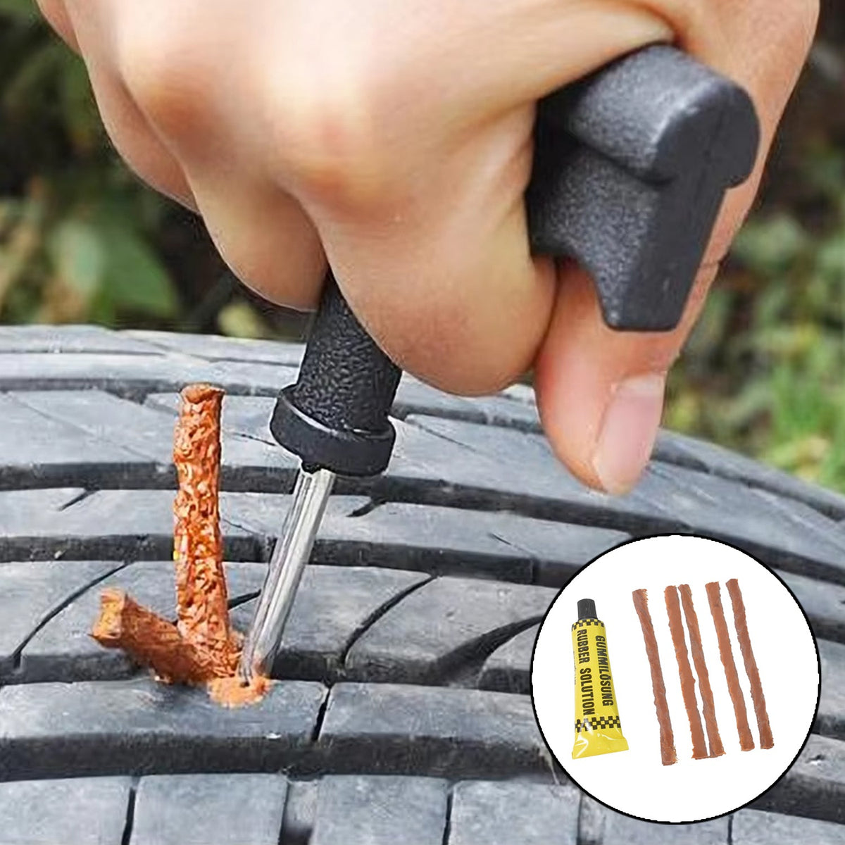 Tire Repair Kit – 13-Piece Portable set – close-up