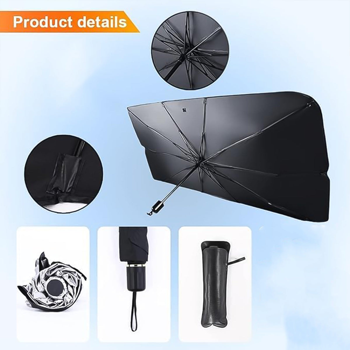 Car Windshield Sun Shade – Foldable UV Protector – detail view