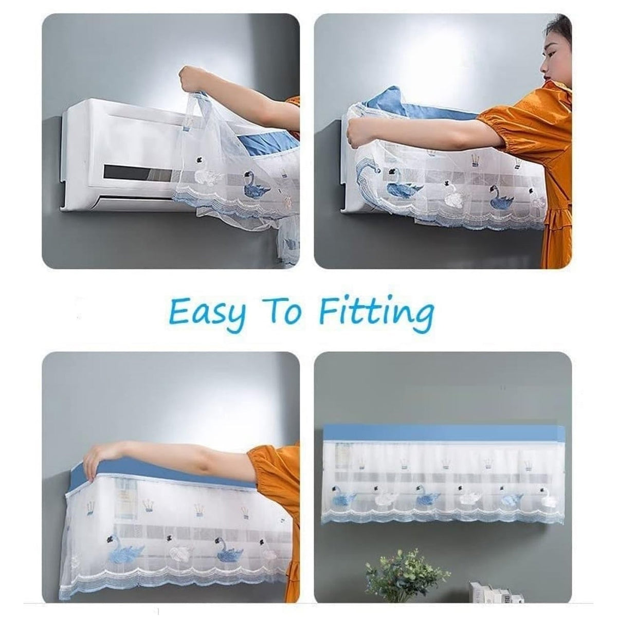 AC Dust Cover for 1 Ton Split AC – Designer & Washable – alternate view