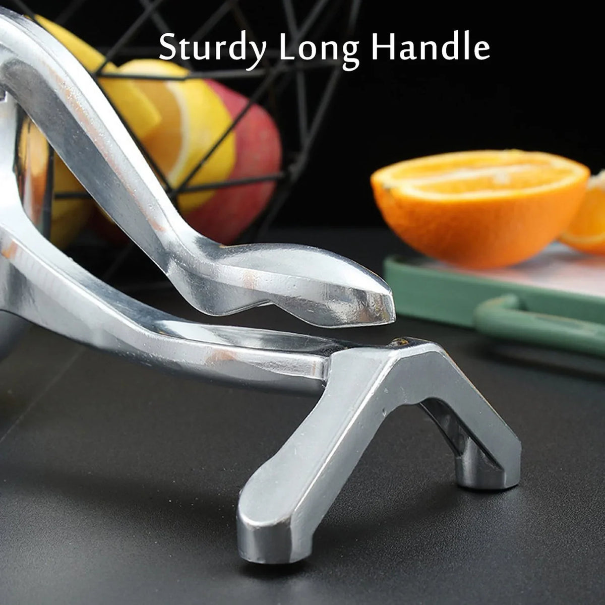 Manual Fruit Juicer – Heavy Duty Aluminium Press – close-up