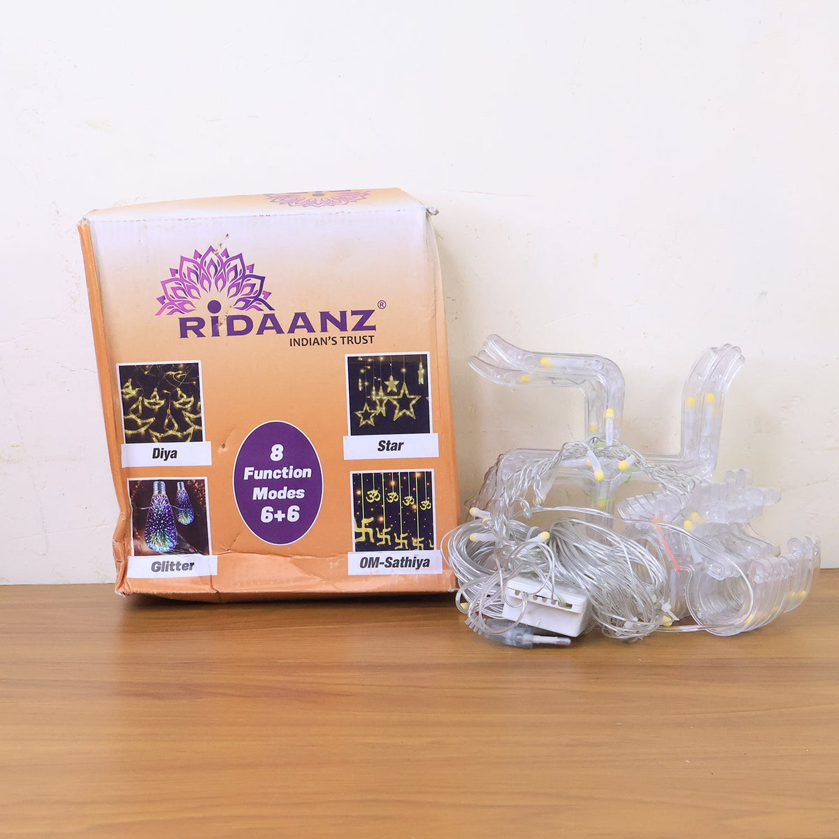 Swastik Om LED String Lights – 12 Props for Diwali Decor – view 8