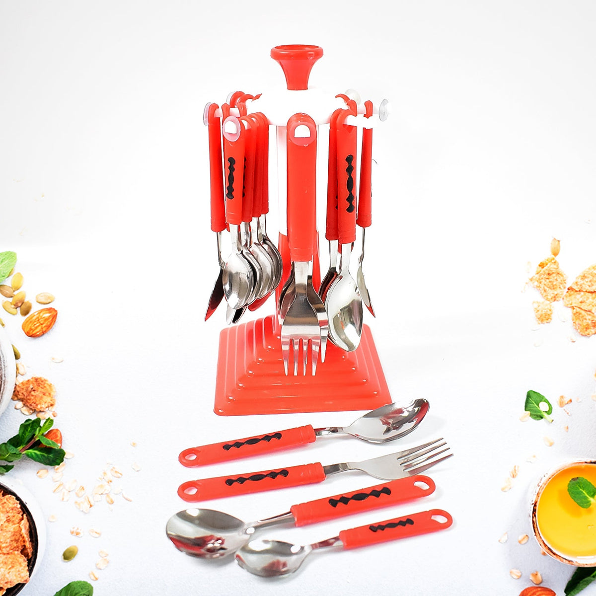 Stainless Steel Cutlery set – 24-Piece with Stand – alternate view