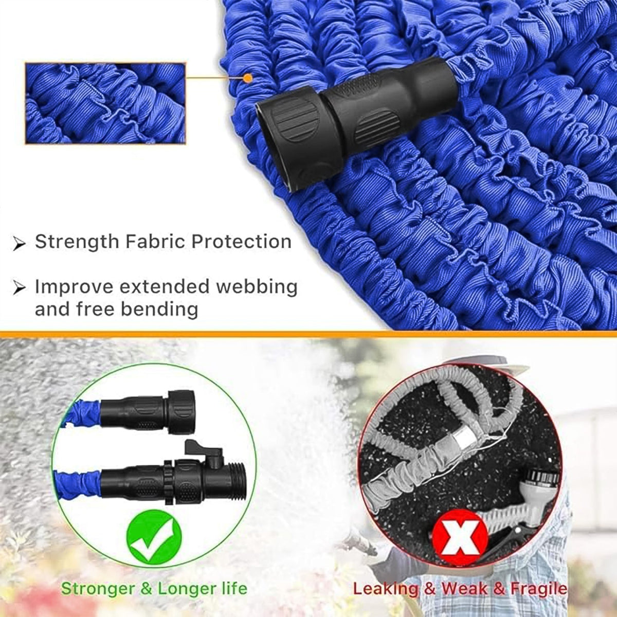 Expandable Garden Hose – 4m with Spray Gun – alternate view
