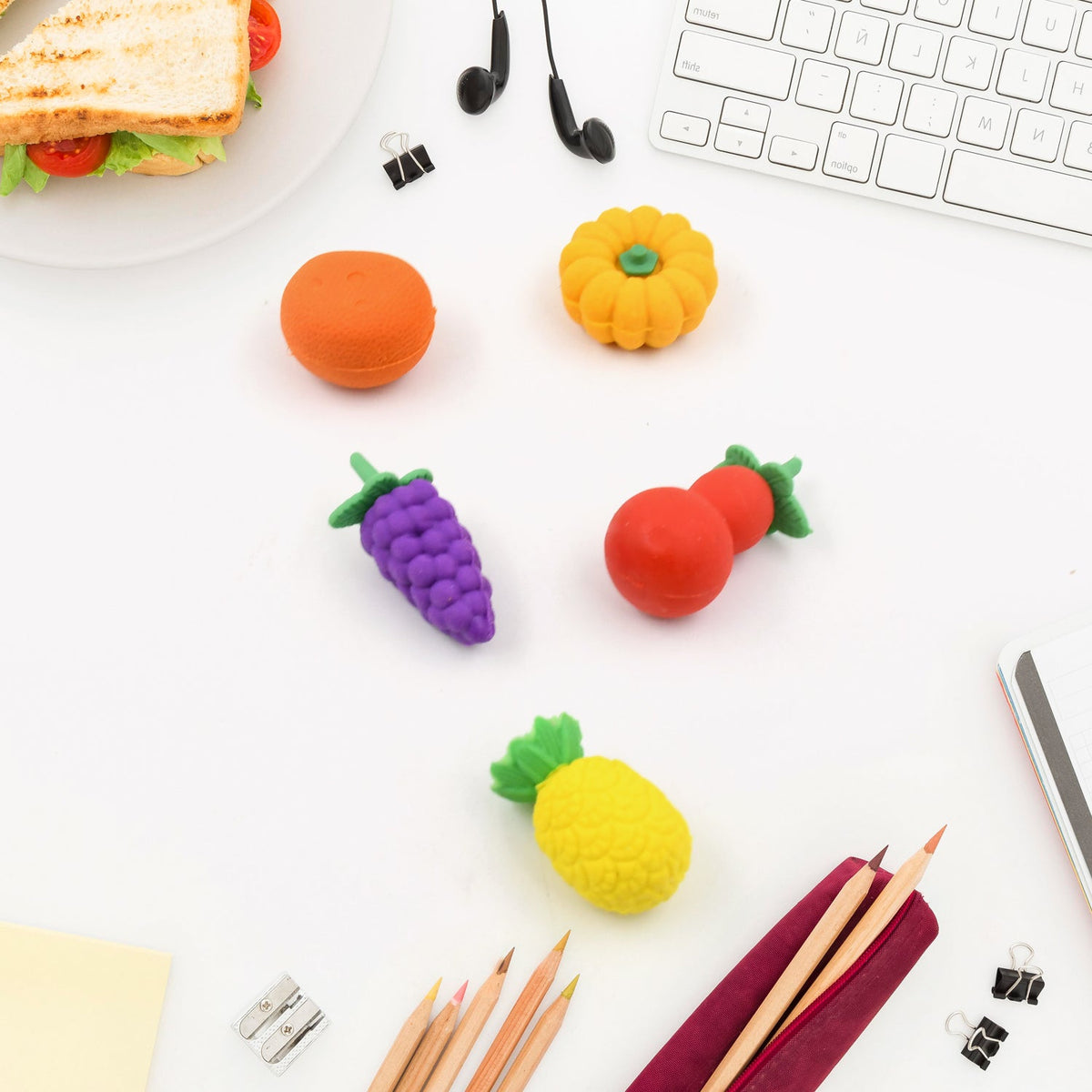 Fancy Erasers for Kids – 3D Mix Design Colorful set – detail view