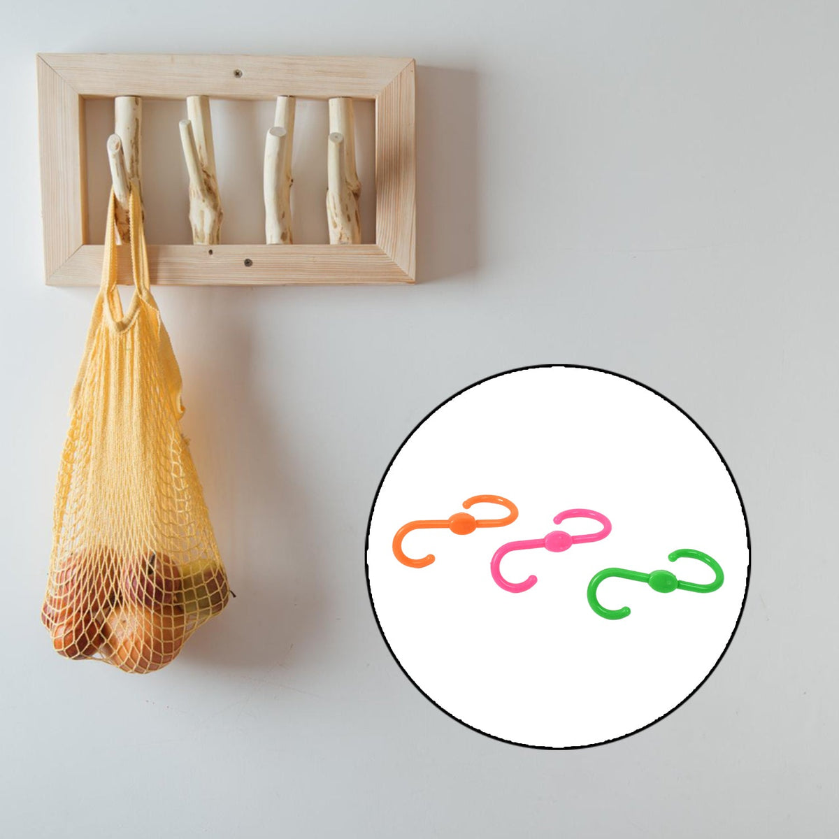 S Shape Plastic Hooks – Heavy Duty Hanging – detail view