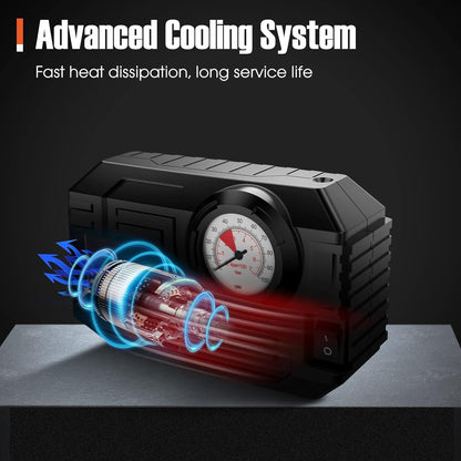Portable Tire Inflator – 12V Air Compressor with Gauge – view 6