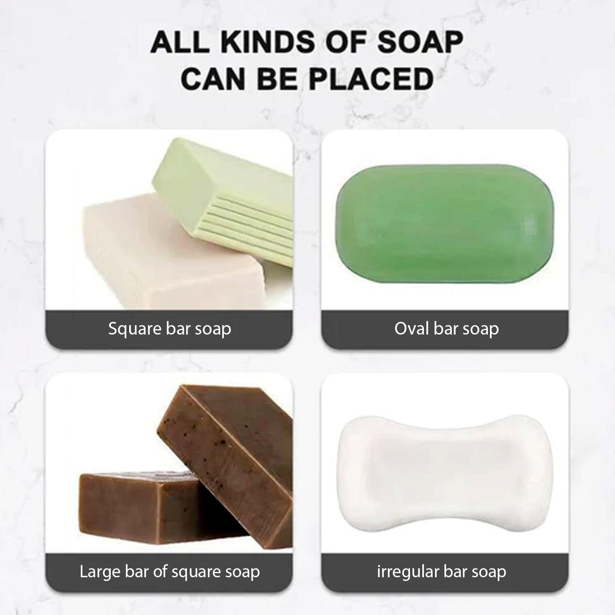 Self-Draining Soap Dish – Wall Mounted, No Drill – view 8