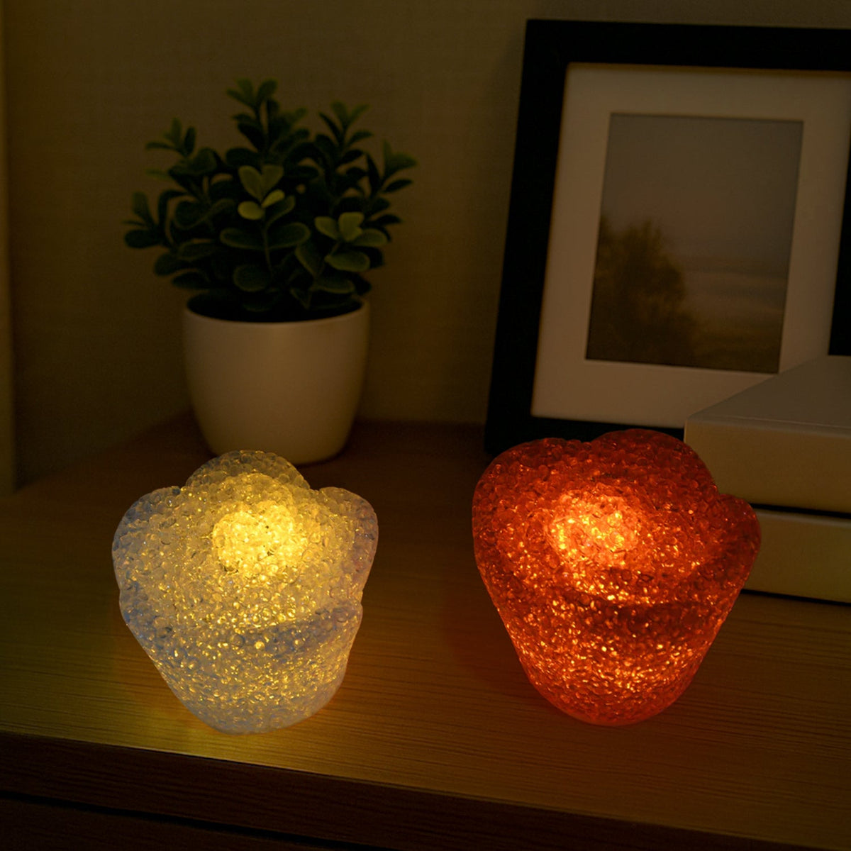LED Crystal Night Light – Multi-Shape Mood Lamp – close-up