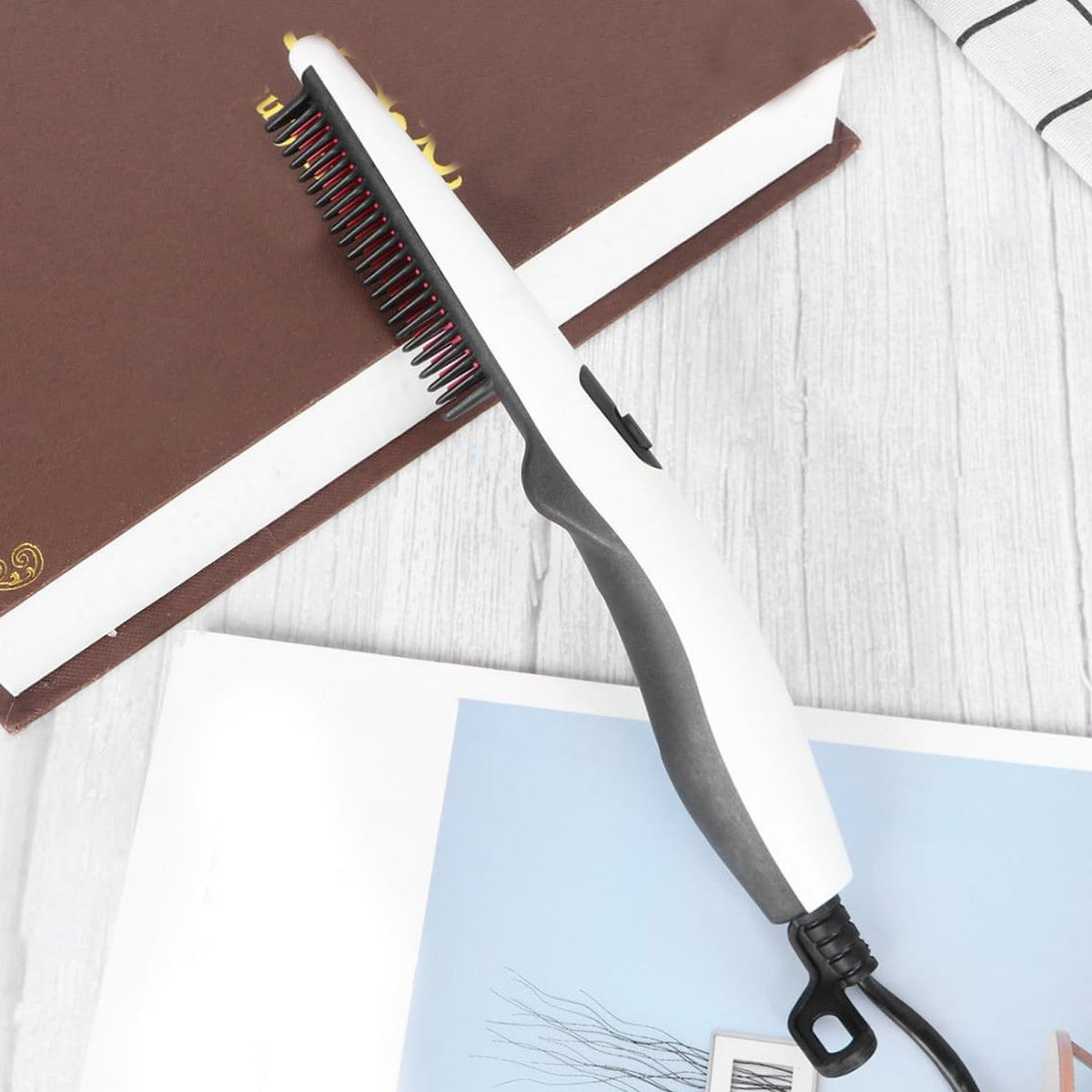 Electric Hair Straightening Comb – Portable & Safe Styling – view 7