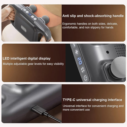 Deep Tissue Massage Gun – 4-Head Portable – detail view