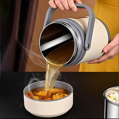 Electric Heated Lunch Box – 2L Stainless Steel – close-up