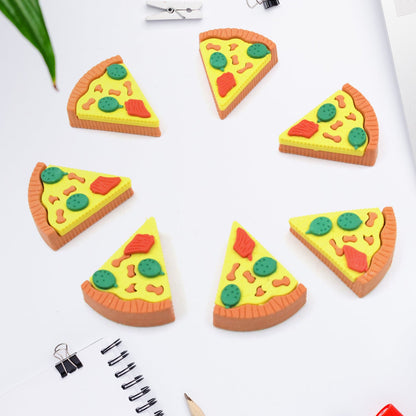 Pizza Eraser set – Fun 3D Slices for Kids' Stationery – close-up