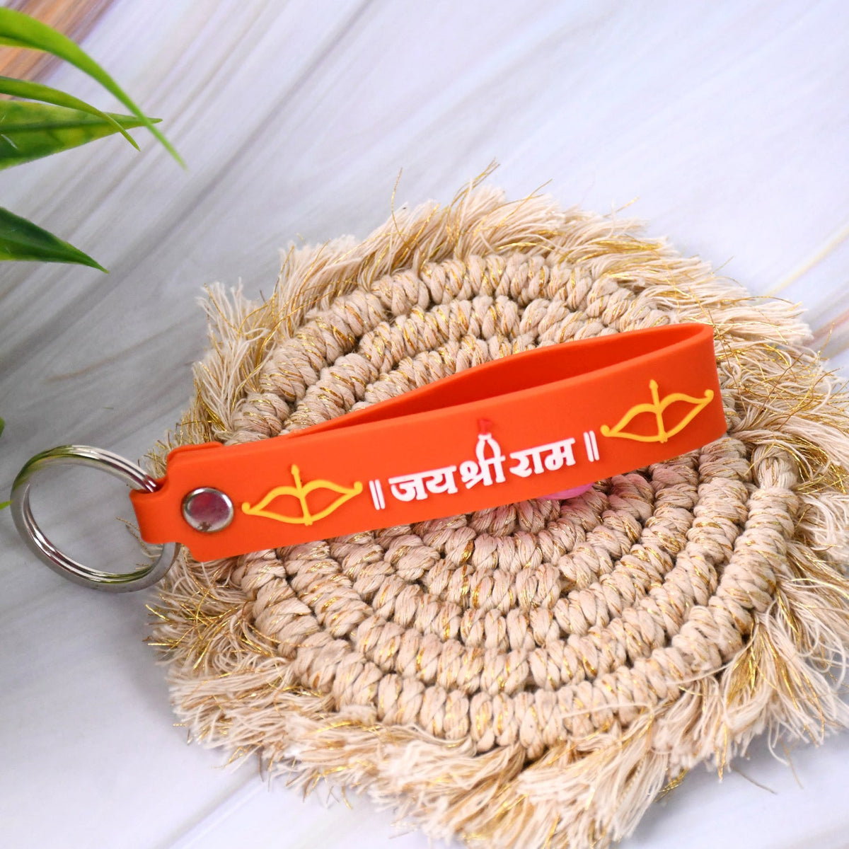 Jai Shree Ram Keychain – Durable Silicone with Metal Hook – view 6
