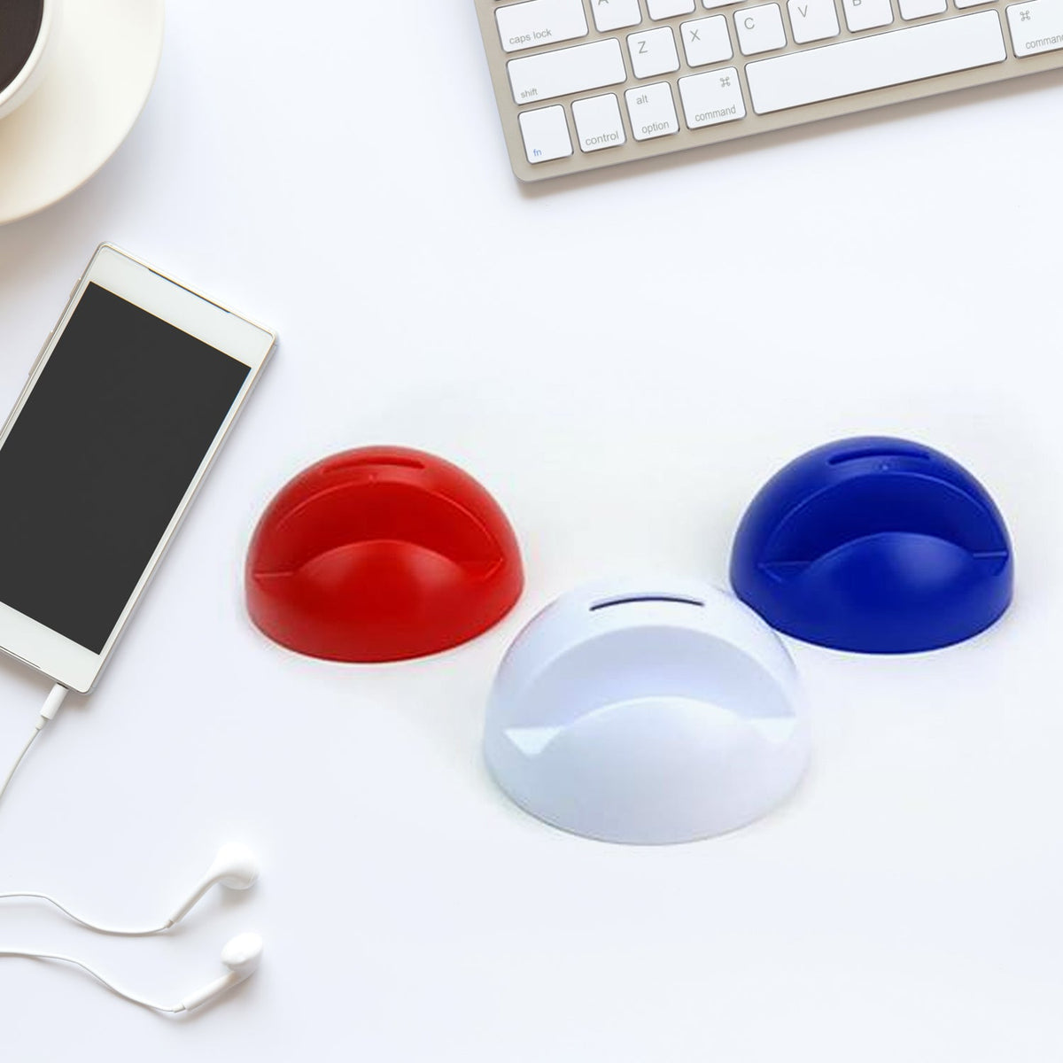 Phone Holder with Coin Bank – ABS Plastic Owl Design – close-up