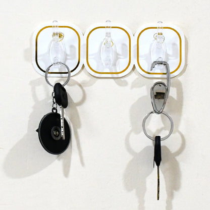 Transparent Adhesive Hooks (6 Pcs) – Strong & Reusable – close-up