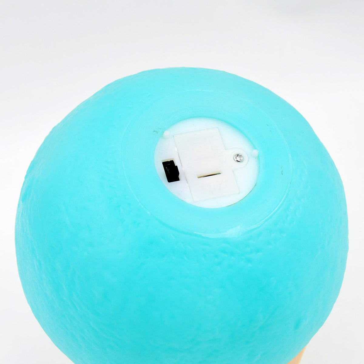 Moon Night Lamp – Blue 3D LED with Plastic Stand – close-up