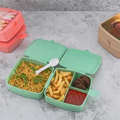 Double Layer Lunch Box – 4-Compartment Tiffin – close-up