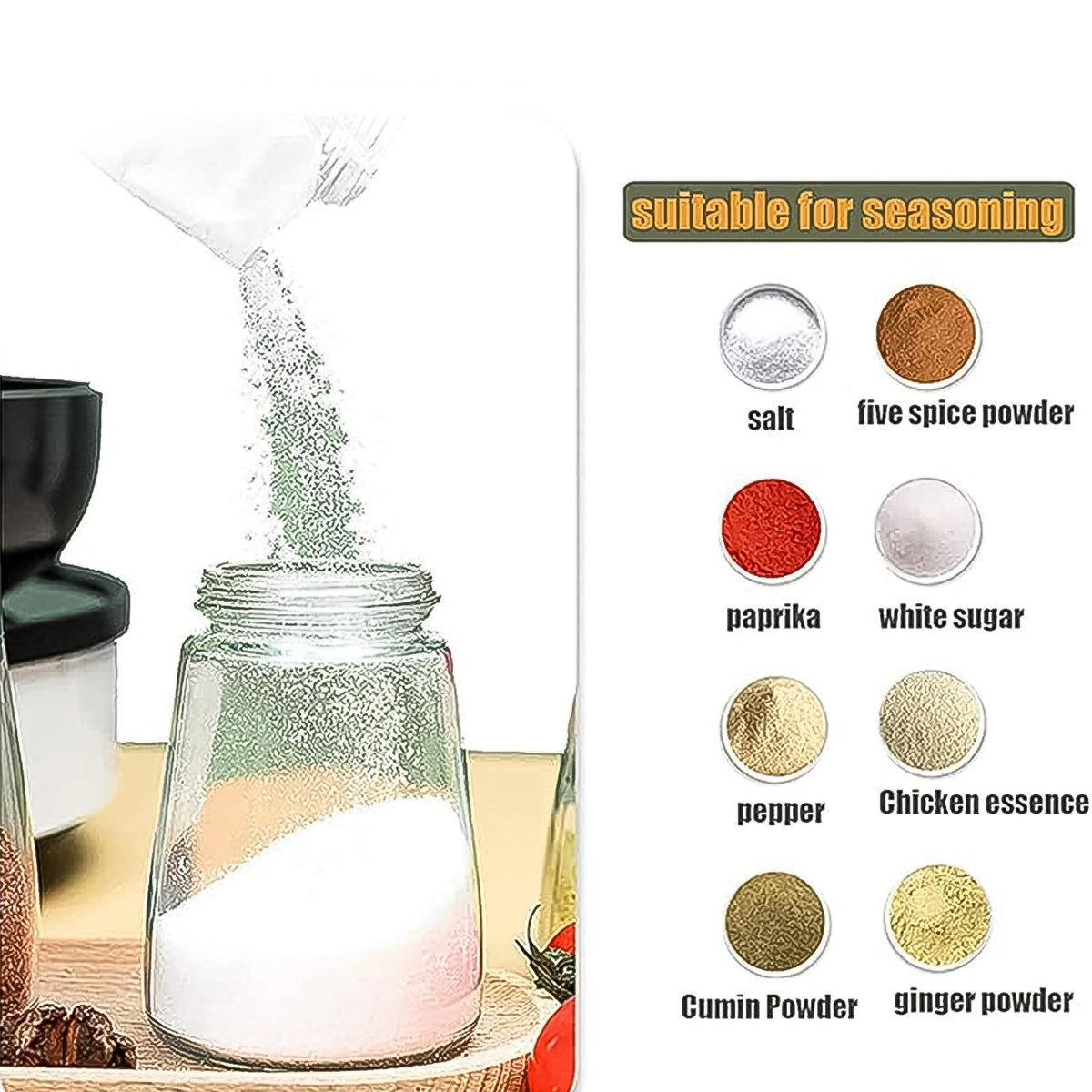 Glass Salt Dispenser Bottle for Kitchen – view 6