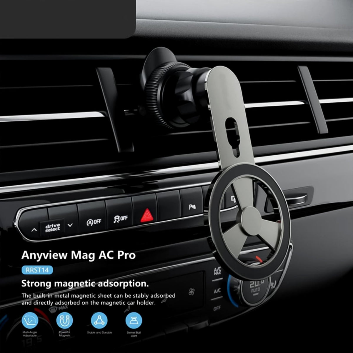 Magnetic Car Phone Holder – 360° Rotatable Air Vent Mount – view 6