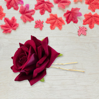 Flower Hair Pin – Vibrant Multicolor Floral Hair – detail view