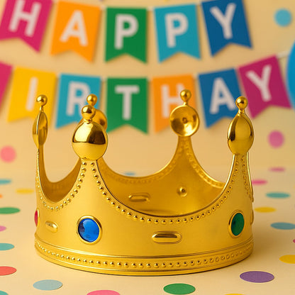 Royal Crown with Colored Gems – Lightweight Costume – close-up