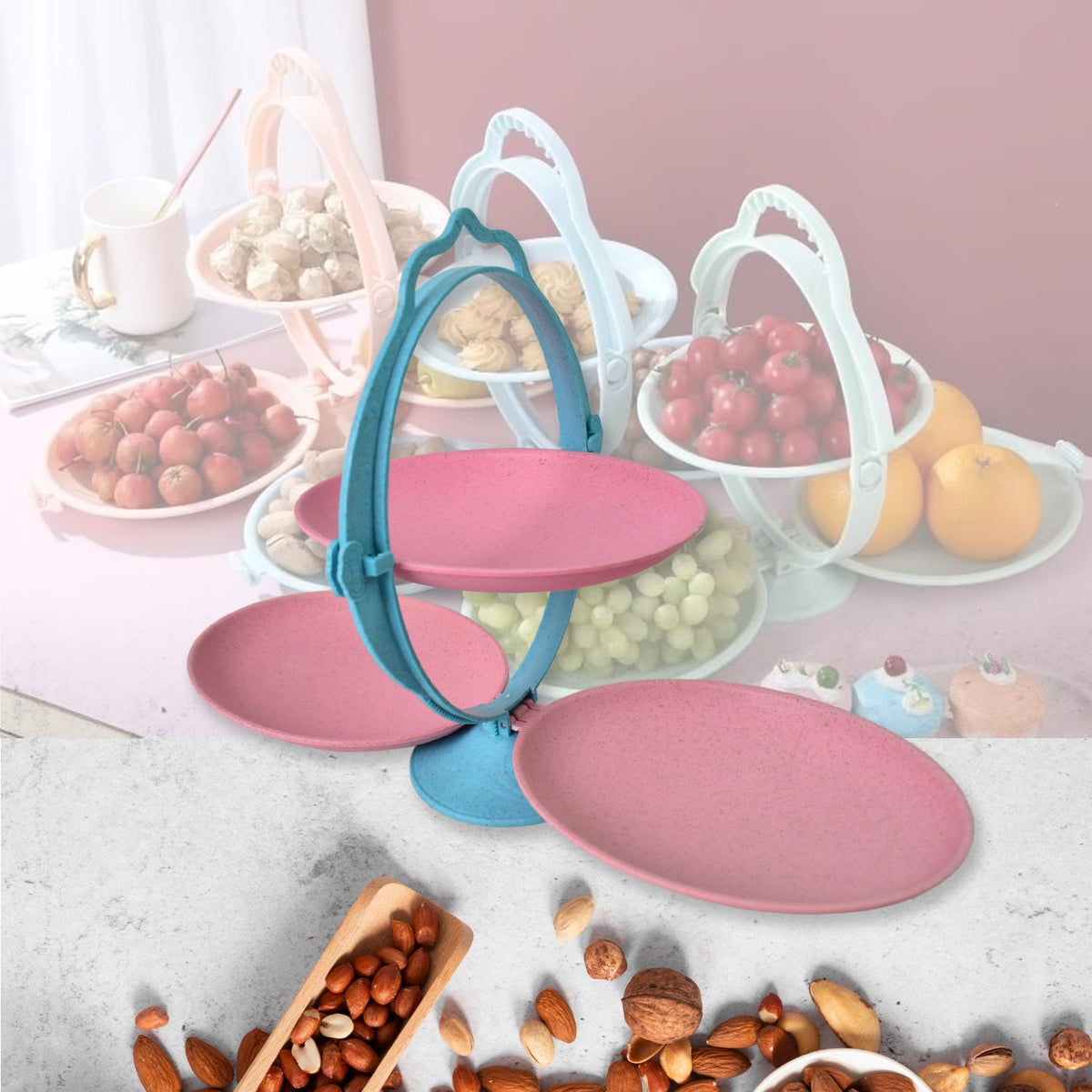 Foldable Fruit Plate – Space-Saving Multi-Use Kitchen – detail view