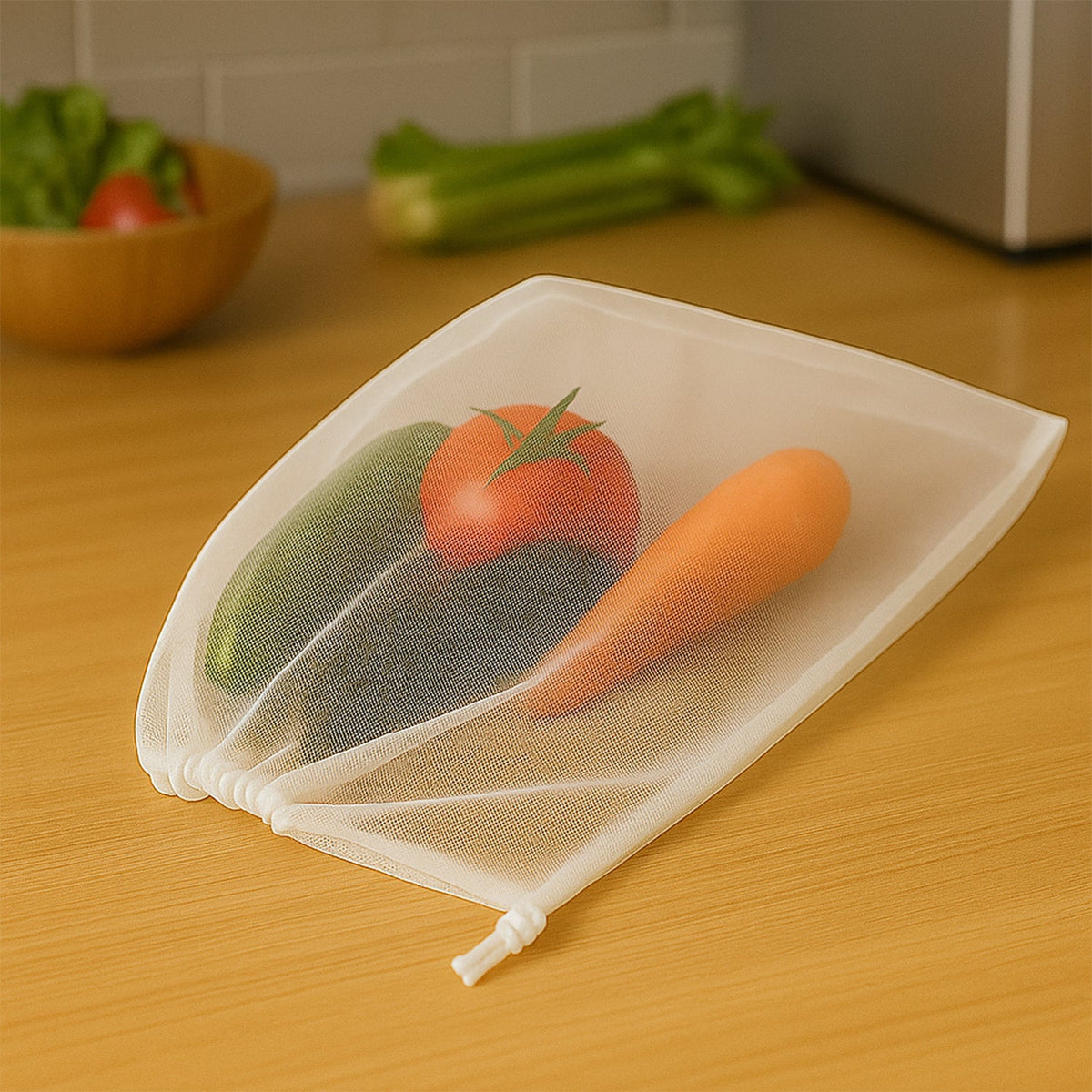 Reusable Mesh Produce Bags – Eco-Friendly Grocery Storage – detail view