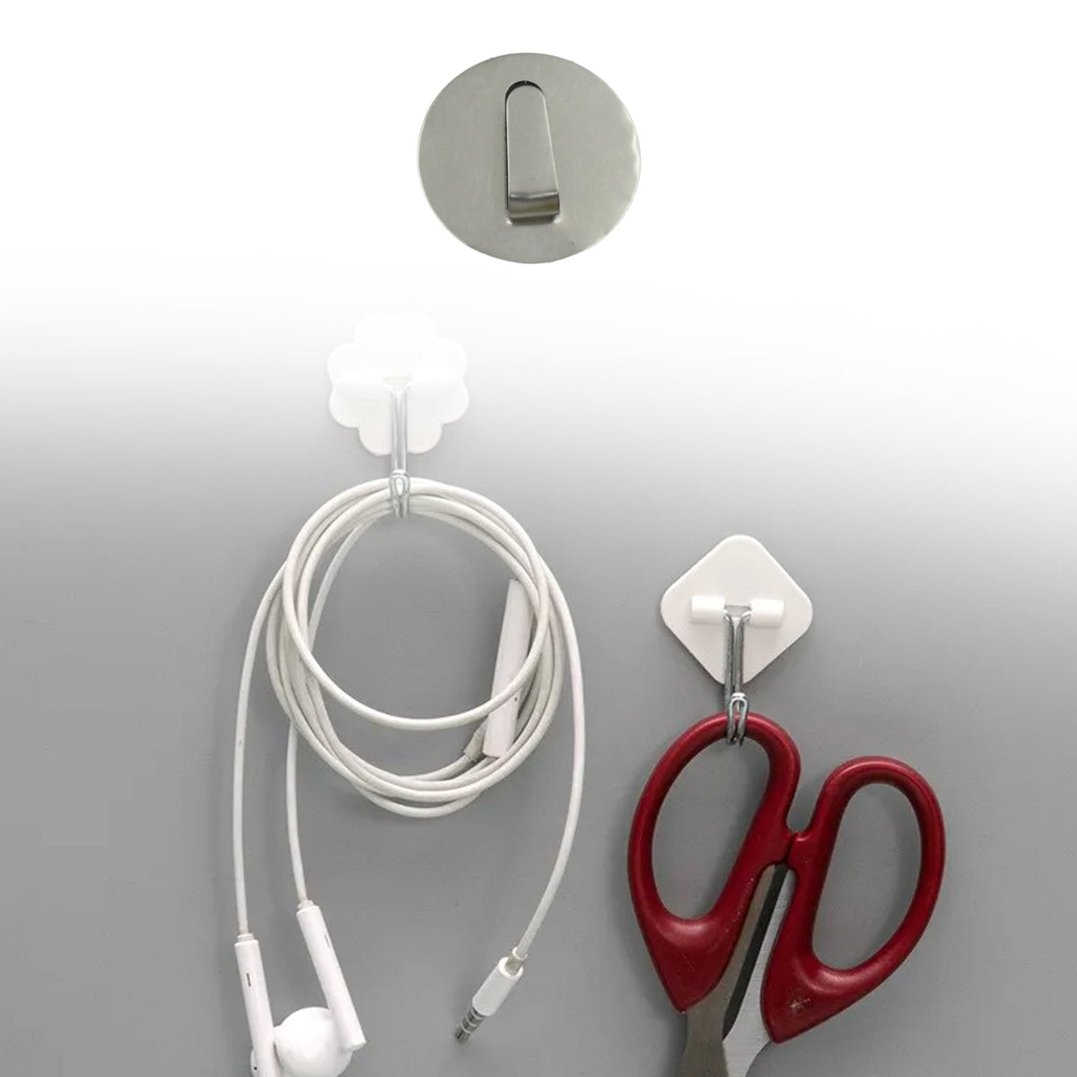Self-Adhesive Wall Hooks – 12 pcs Steel Multipurpose – close-up