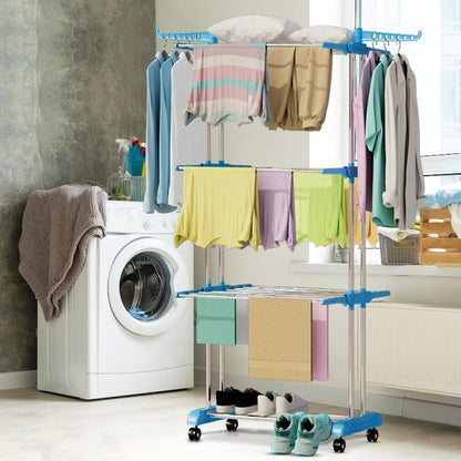 Cloth Drying Stand – 3-Layer Foldable Stainless Steel – alternate view