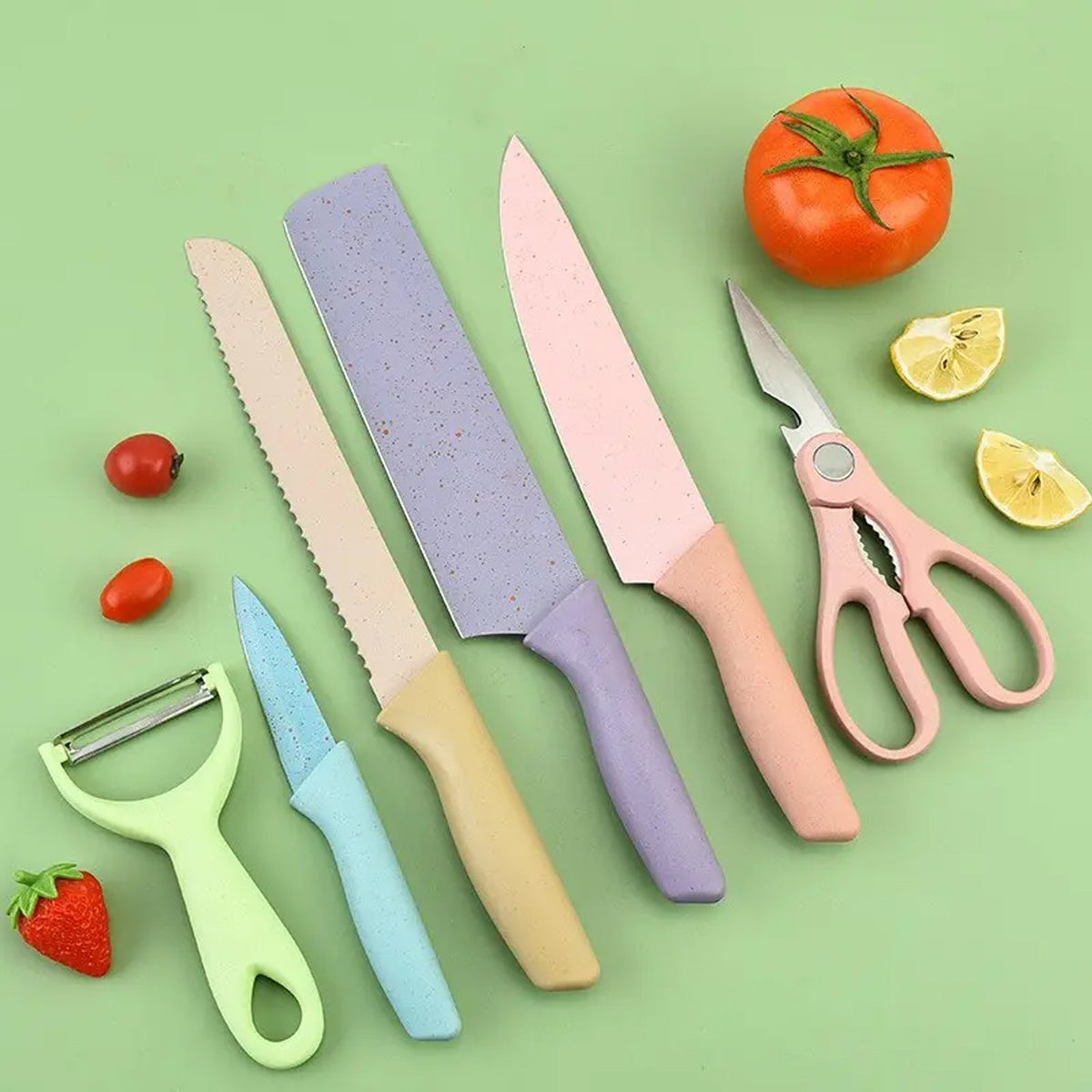 Kitchen Knife set – Professional 6 pc Steel with Storage