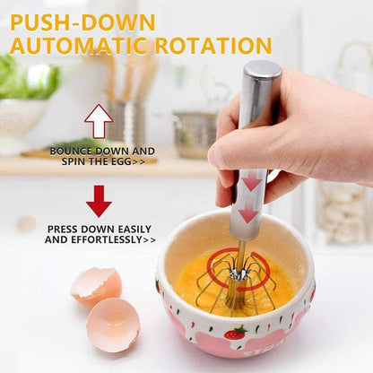 Stainless Steel Egg Whisk – Hand Push Rotary – alternate view