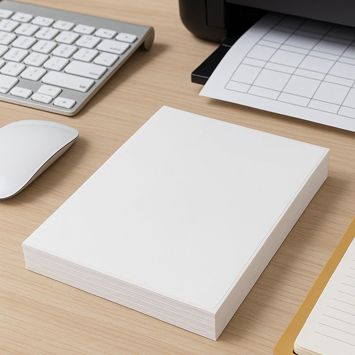 A4 Self-Adhesive Printable Label Sheets – 100 White Sheets – close-up