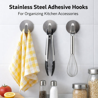 Stainless Steel Hooks – Waterproof Self-Adhesive – close-up