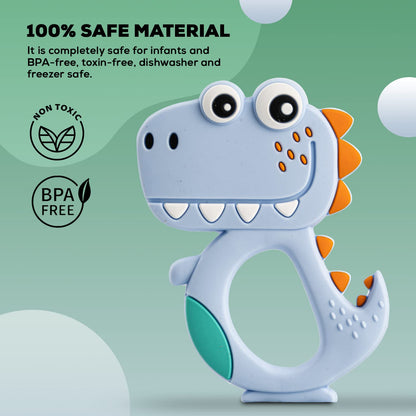 Dinosaur Baby Teether – Soft BPA-Free Silicone – close-up