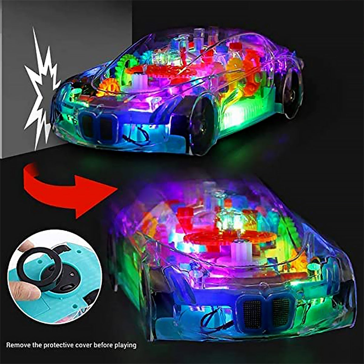 Gear Car Toy – Transparent, Musical & 3D Lights for Kids – view 6