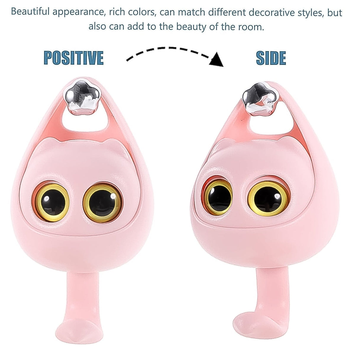 Adhesive Coat Hook – Cute Wink Cat Design, No Drill – detail view
