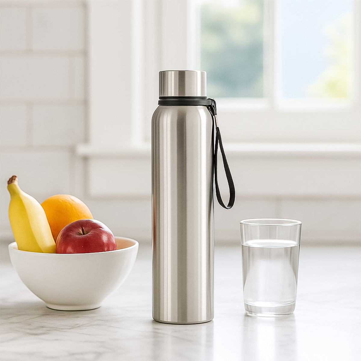 Stainless Steel Water Bottle 1000ml – Vacuum Insulated – detail view