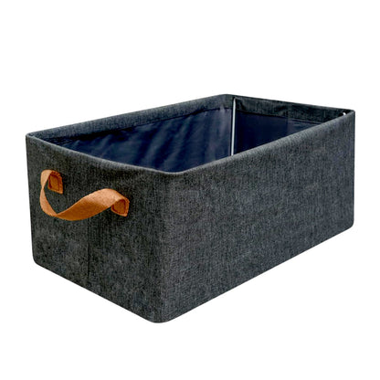 Foldable Storage Box – 46.5 cm Cotton Linen Organizer – detail view
