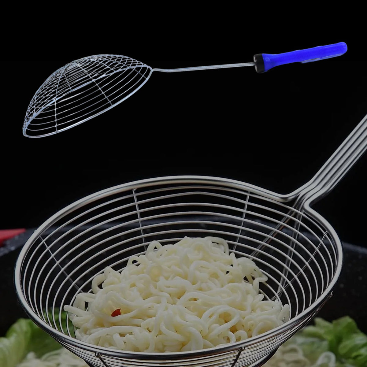 Stainless Steel Deep Fry Strainer – Large Size – close-up