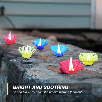 Diwali Diya set – Multicolor Plastic Candle Holders (12 Pcs) – view 7