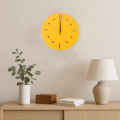 Yellow Silent Wall Clock – Modern Non-Ticking Timepiece – view 6