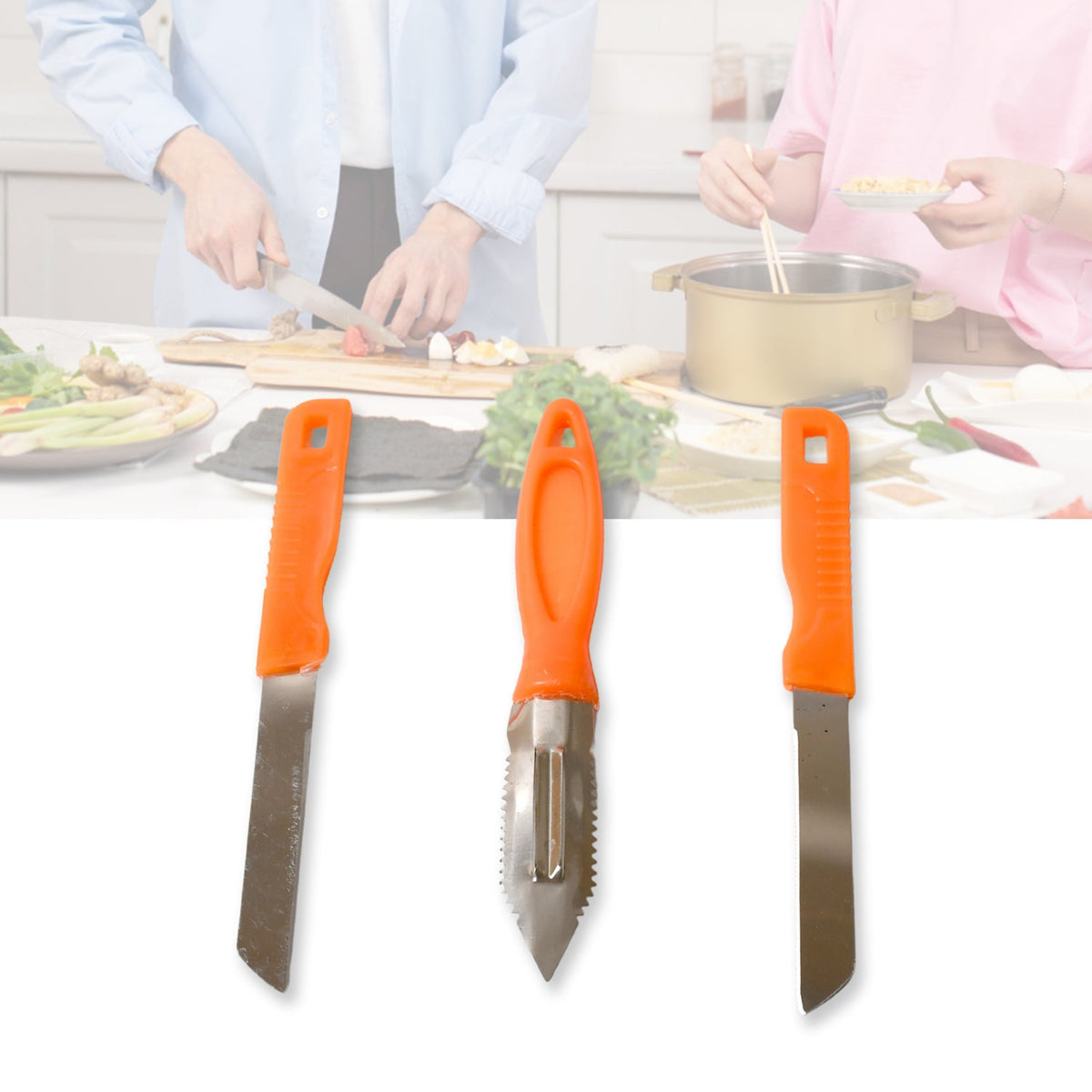 Stainless Steel Kitchen Knife set – 3-in-1 Multipurpose – view 7