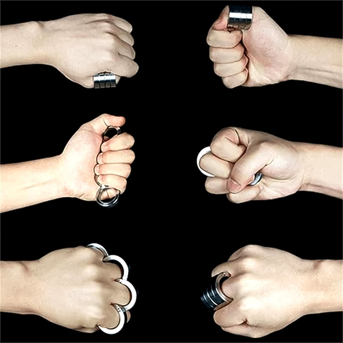 Fidget Ring – Portable 4-Finger Rotating Stainless Steel – detail view
