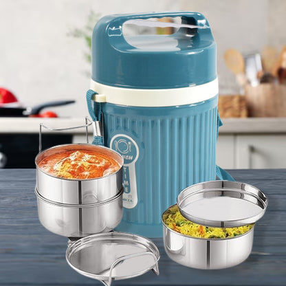 Insulated Stainless Steel Tiffin – 3 Compartment Leakproof